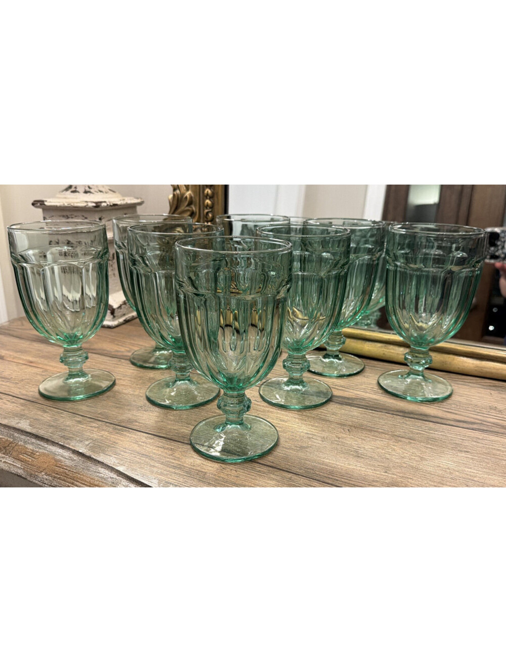 Libbey Duratuff Gibraltar Light Green Iced Tea Goblets Glasses Set of 8
